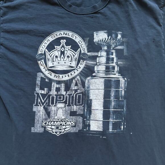 y2k NHL 2014 stanley cup champion LA Kings hockey tshirt XL jerzees - Picture 2 of 6